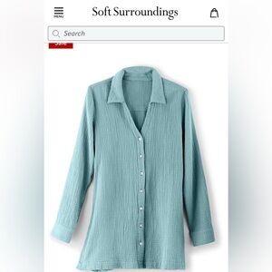 Soft Surroundings Escambia Gauze Tunic Shirt